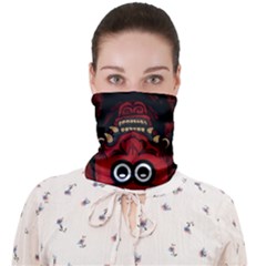 Japanese Dark Red Demon Costume Face Mask Covering Bandana For Adults 