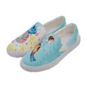 Pale Turquoise Ocean Sea Mermaid Printed Womens Canvas Slip Ons View2