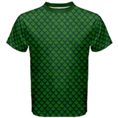 Dark Green Mermaid Fish Scale Comfy Cotton Tee by CoolDesigns