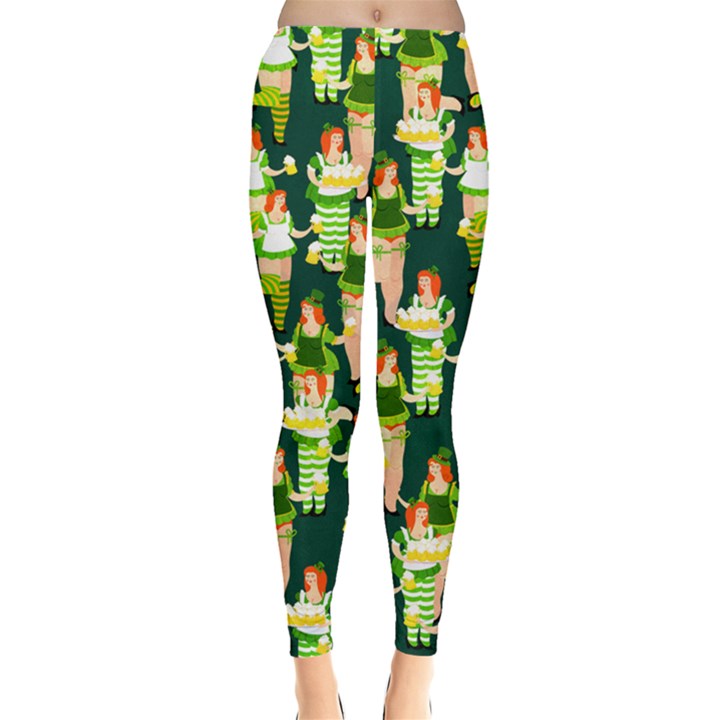 St Patrick Dancer Shamrock Handraw Leggings 