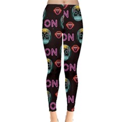 Skull Neon Light Leggings  by CoolDesigns