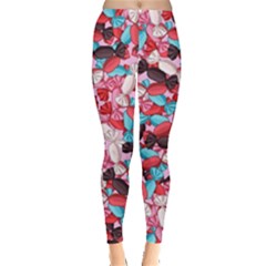 All Candies Pink Lollipop Candy Macaroon Cupcake Donut Leggings 