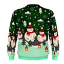 Green & Aquamarine Cool Xmas Santa Snowman Comfy Mens Holiday Sweatshirt View2