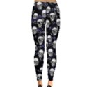 Rock Skull Black Pattern with Music Notes Treble Clef Women s Leggings View2