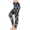 Rock Skull Black Pattern with Music Notes Treble Clef Women s Leggings View3