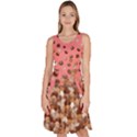 Chocolates Fall Pink Candy Knee Length Skater Dress With Pockets View1