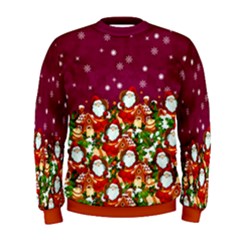 Dark Magenta Vintage Christmas Santa Fashion Mens Sweatshirt
