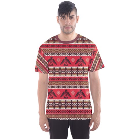 Red Brown Eagles Tribal Native American Men s Sport Mesh Tee by CoolDesigns