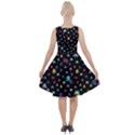 Pixelated Cartoon Ghost Print Black Knee Length Skater Dress With Pockets View2