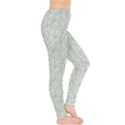 Gray Lace Pattern With Flowers On Blue Leggings View4