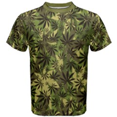Camouflage Cannabis Marijuana Leaf Unisex Cotton Tee Shirt by CoolDesigns