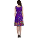 Pixelated Puzzle Print Indigo Sleeveless V-neck skater dress View4