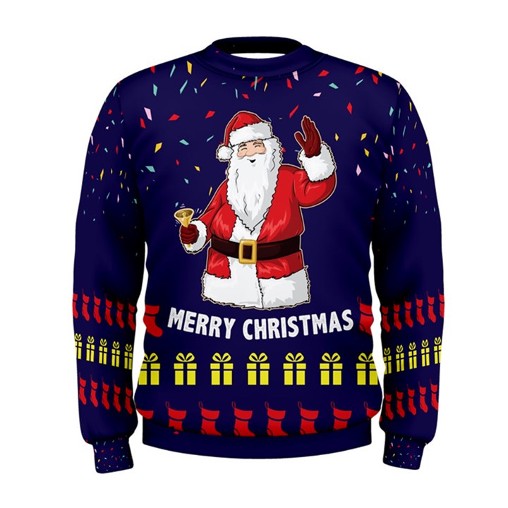 Santa Gift Snowflakes Merry Christmas Mens Sweatshirt