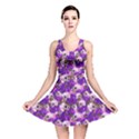 Purple Skull Flowers Vintage Reversible Skater Dress View1