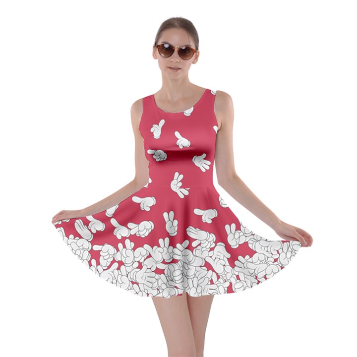 Hand Prints Dark Pink Cosplay Skater Dress