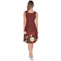 Checkered Red Alice Wonderland Print Knee Length Skater Dress With Pockets View4