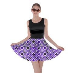 Diamond Casino Poker Print Purple Skater Dress