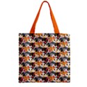 Cute Cat Face Pet Orange Zipper Grocery Tote Bag View1