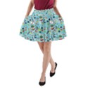 Chemistry Science School Print Pale Turquoise A-Line Pocket Skirt View1