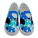 Deep Sky Blue Splashes of Paint on Womens Canvas Slip Ons View1