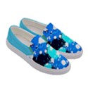 Deep Sky Blue Splashes of Paint on Womens Canvas Slip Ons View3