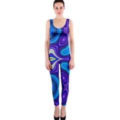 Purple Swirl Dreamy Print One Piece Catsuit  