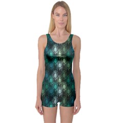Peacock Dark Feathers One Piece Boyleg Swimsuit by CoolDesigns