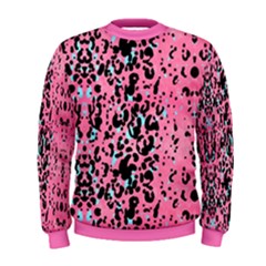 Paint Pink Leopard Print Soft Mens Sweatshirt by CoolDesigns