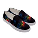 Black Unique Paint Galaxy Printed Womens Canvas Slip Ons View3