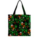 Pub Beer Pattern Green Shamrock Zipper Grocery Tote Bag View1