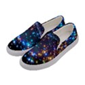 Black Starry Night Sky Moon Stars Space Galaxy Womens Canvas Slip Ons View2