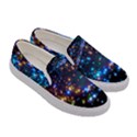 Black Starry Night Sky Moon Stars Space Galaxy Womens Canvas Slip Ons View3