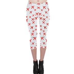 Red Planes Capri Leggings  by CoolDesigns