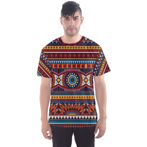 Tribal Brown Classic African Print Men s Sports Mesh Tee by CoolDesigns