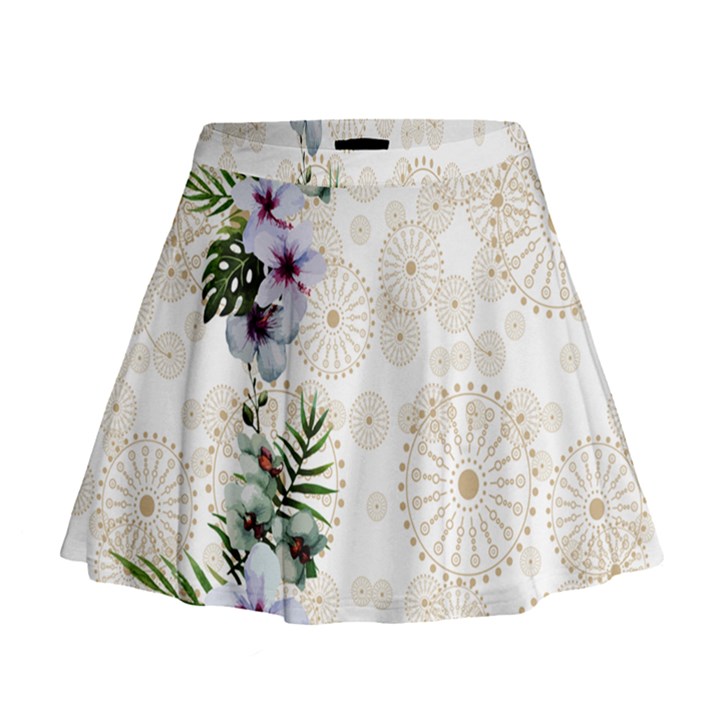 Mocha Hawaii Mini Flare Skirt