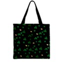 Shamrock Falling Black Dark Zipper Grocery Tote Bag View1