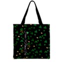 Shamrock Falling Black Dark Zipper Grocery Tote Bag View2