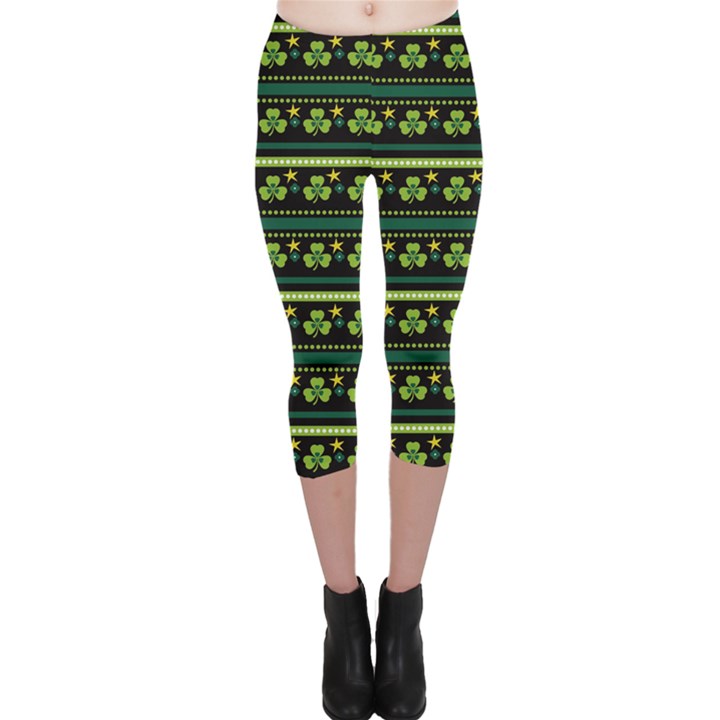 Shamrock Black Capri Leggings 