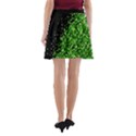 Shamrock Black Lucky Clover Leaves A-Line Pocket Skirt View2