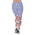 Snowman Snowing Red Snowing Velvet Leggings View2