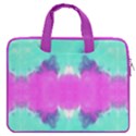 Aqua & Pink Tie Dye Double Pocket 16  Laptop Bag View1