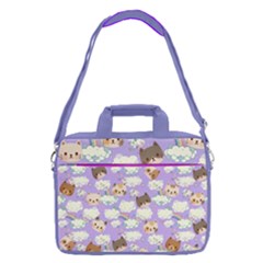 Plum Cute Kitty Cat Pattern 13  Shoulder Laptop Bag 