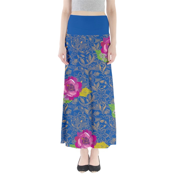 Blue Paisley Maxi Skirt