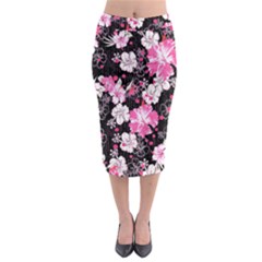 Black Hawaii Midi Pencil Skirt