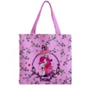 Orchid Unicorn Print Zipper Grocery Tote Bag View1