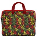 Marijuana Dark Red Cannabis Leaves 16  Double Pocket Laptop Bag View2