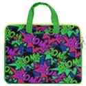 Pop Art Cool Boom Green & Hot Pink 16  Double Pocket Laptop Bag View1
