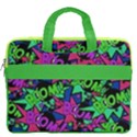 Pop Art Cool Boom Green & Hot Pink 16  Double Pocket Laptop Bag View2