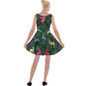 Dark Green Deer Velvet Skater Dress View2