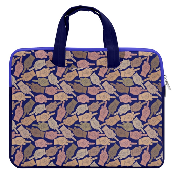 Navy Finger MacBook Pro 16  Double Pocket Laptop Bag